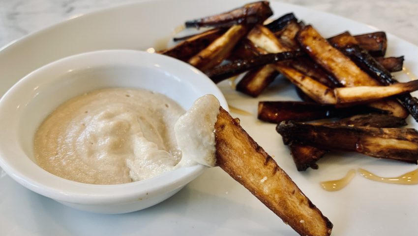 Hot honey parsnips