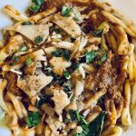 Creamy Sun Dried Tomato Pasta sauce with oyster mushrooms and oregano