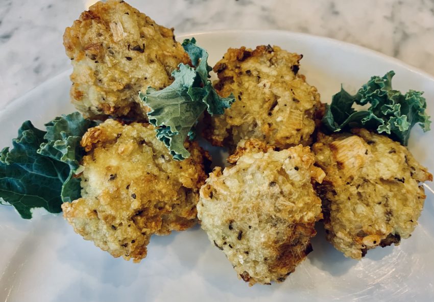 Risotto Cracker Bites with Elephant Garlic