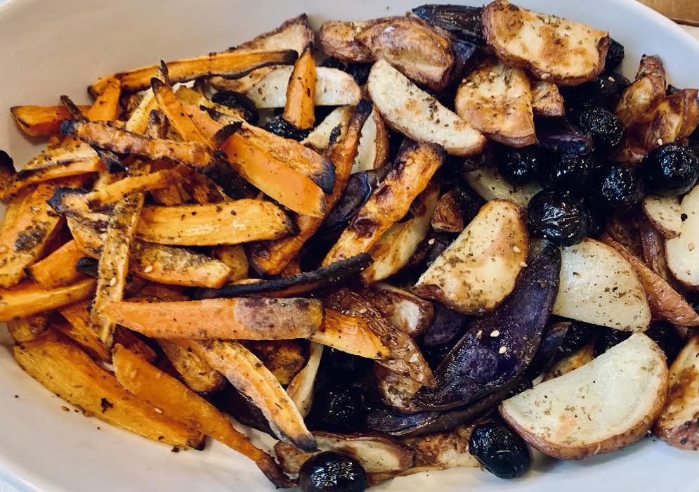 Roasted carrots, potaotes olives with za'tar