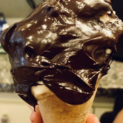 Honey Nut Ice Cream with Quick Dry Chocolate Shell