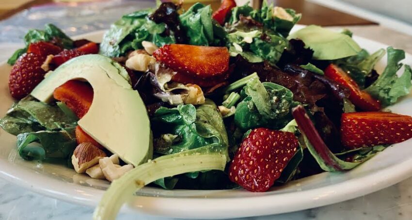 Strawberry Hazelnut Mint Basil Salad