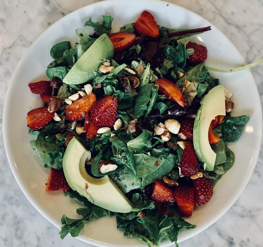 Strawberry Mint Basil Cucumber Salad