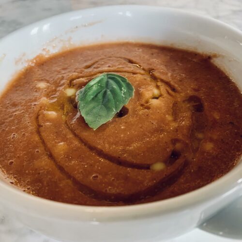 Roasted Creamy Tomato Eggplant Soup