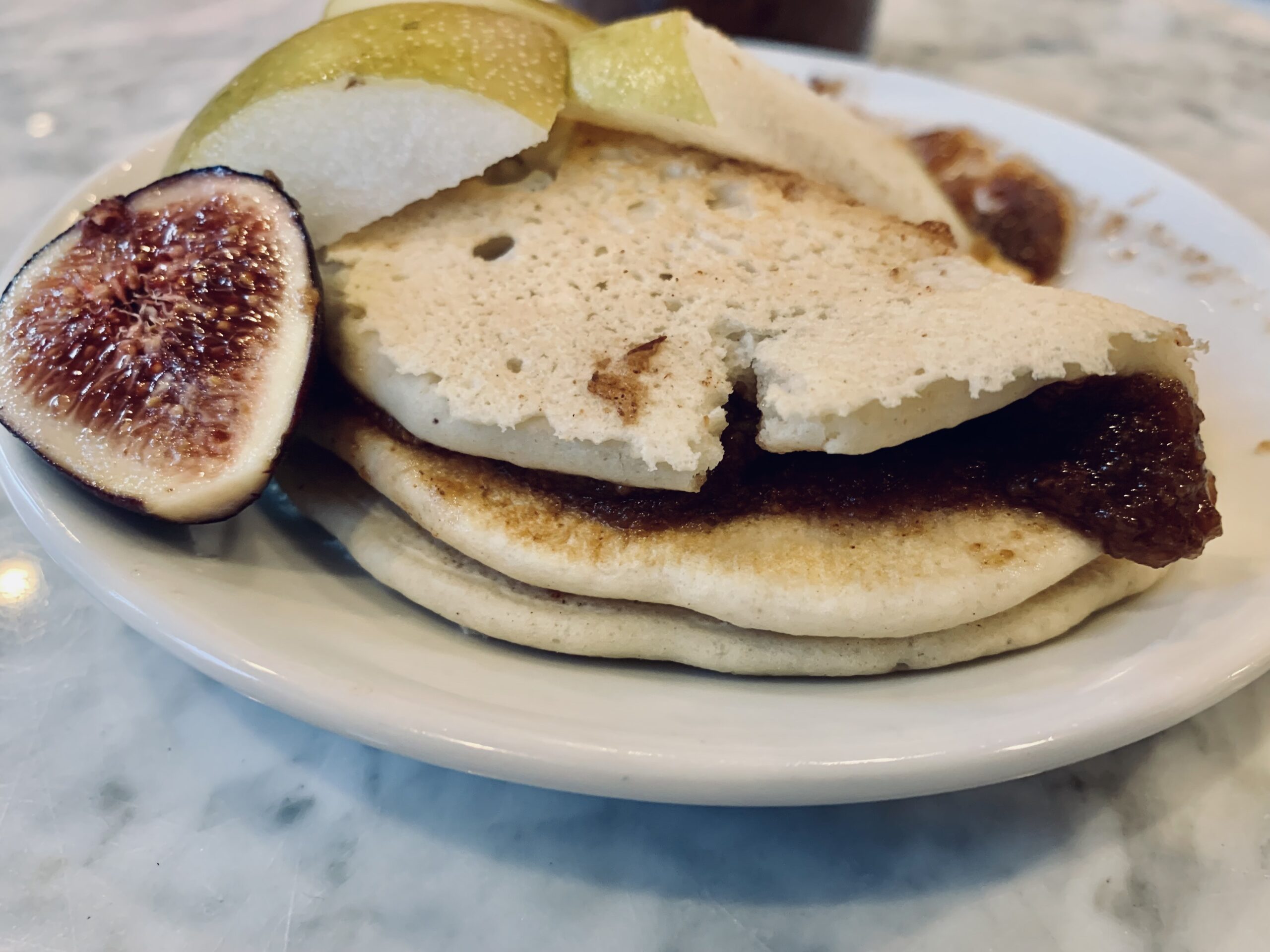 Spiced Pear Butter and Oatmilk Pancakes