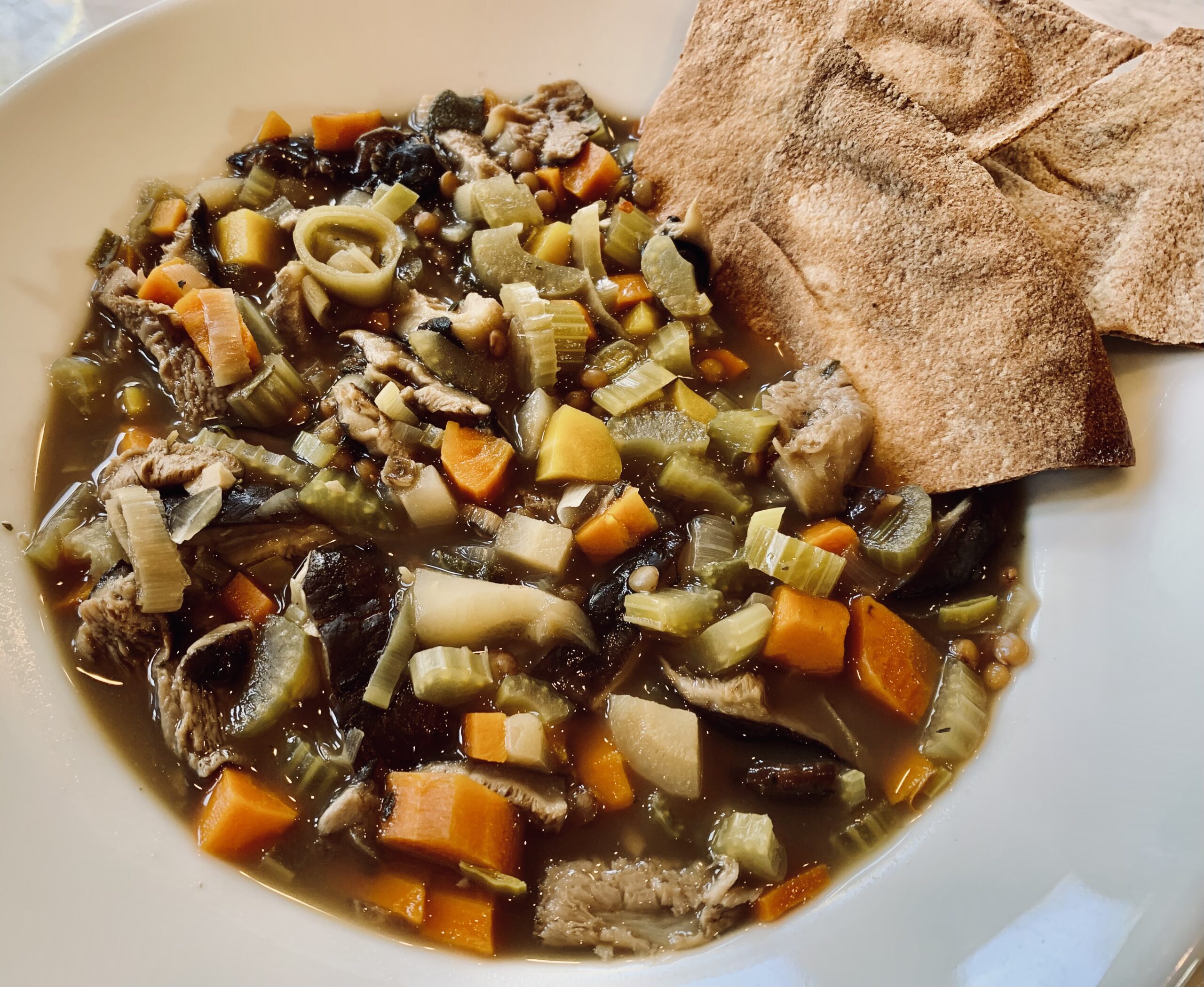 Shiitake Mushroom Lentil Soup