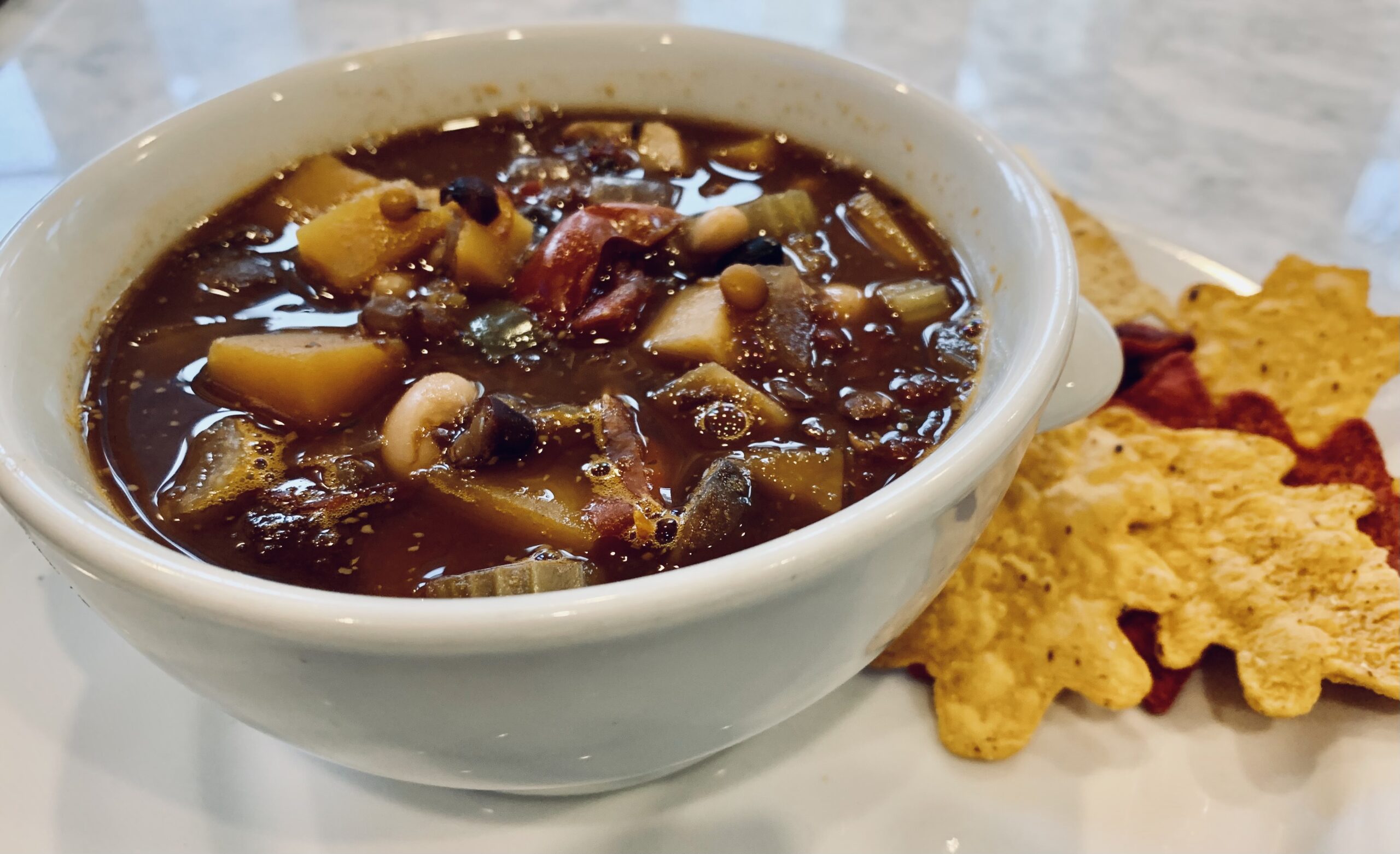 Butternut squash chili with stout