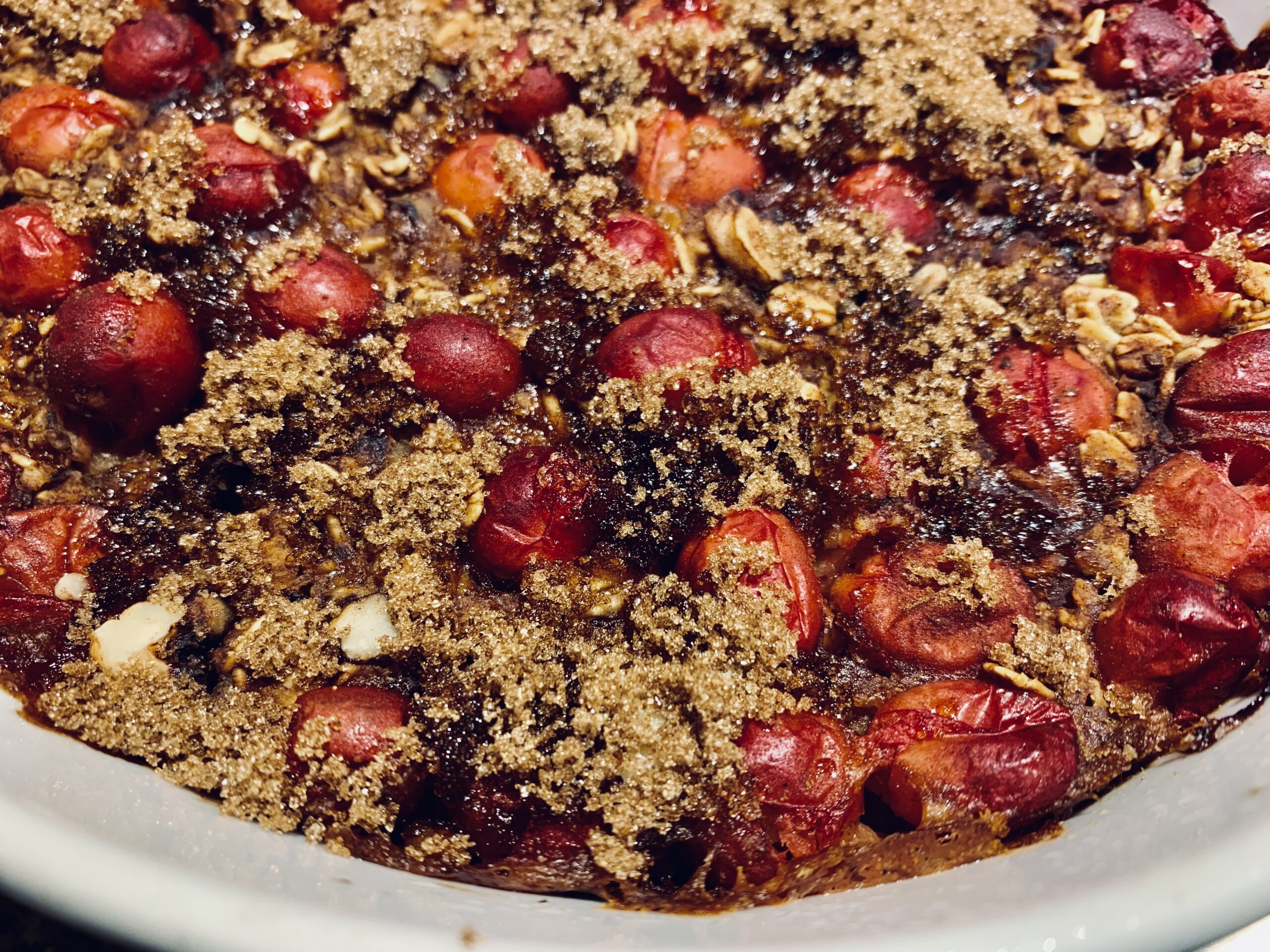 Baked Oatmeal with cranberries and smoked pumpkin