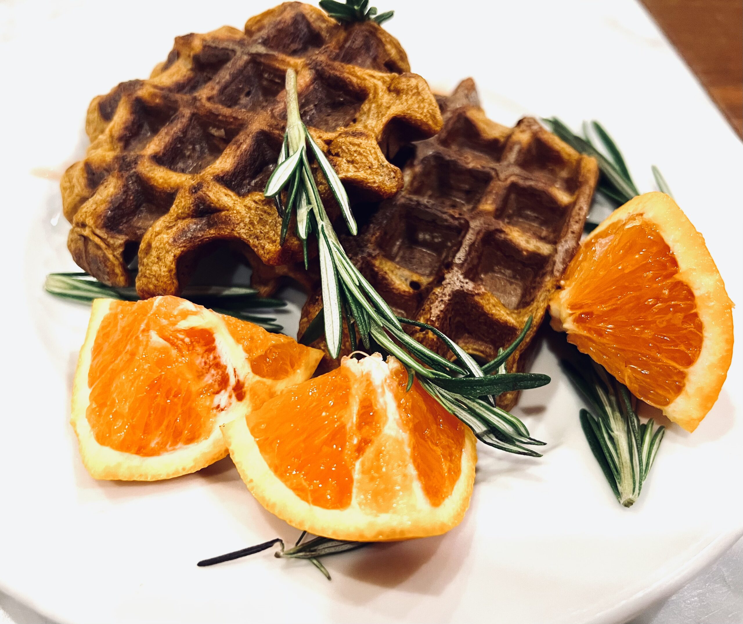 Rosemary Sweet Potato Waffles