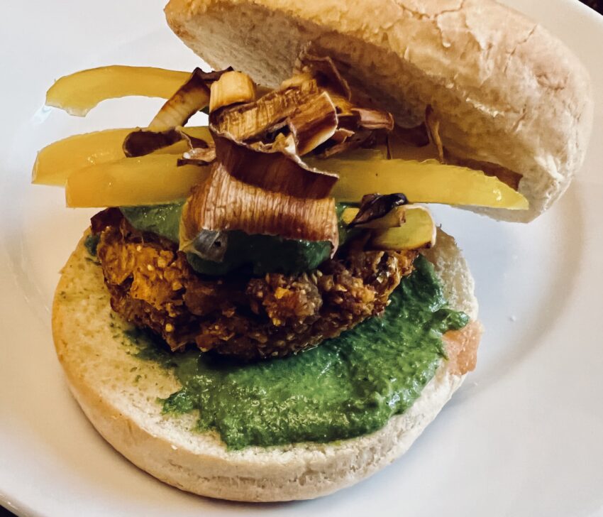 Sweet potato Corn BBQ burger